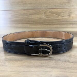 DON HUME Duty Belt 38 Black Leather 2.25 in Oklahoma USA Made USED